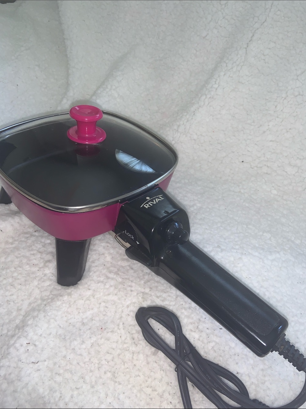 Rival Pink Electric Skillet with Glass Lid